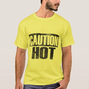 T-shirt Chemise jaune chaude de précaution