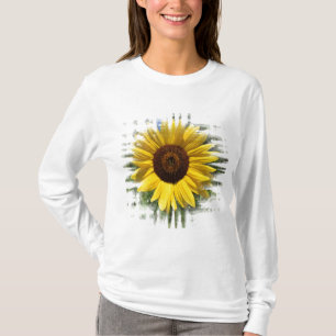 T-shirt Chemise jaune encadrée de tournesol
