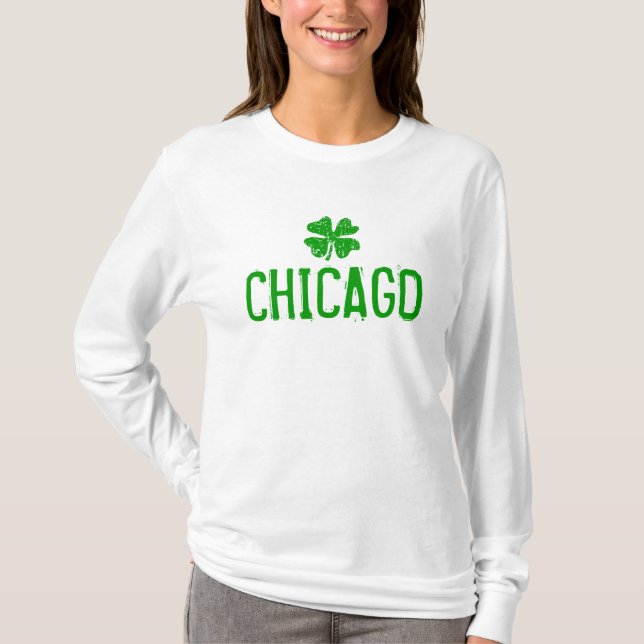 T-shirt Chemise Jour de la Saint Patrick de Chicago avec s (Devant)