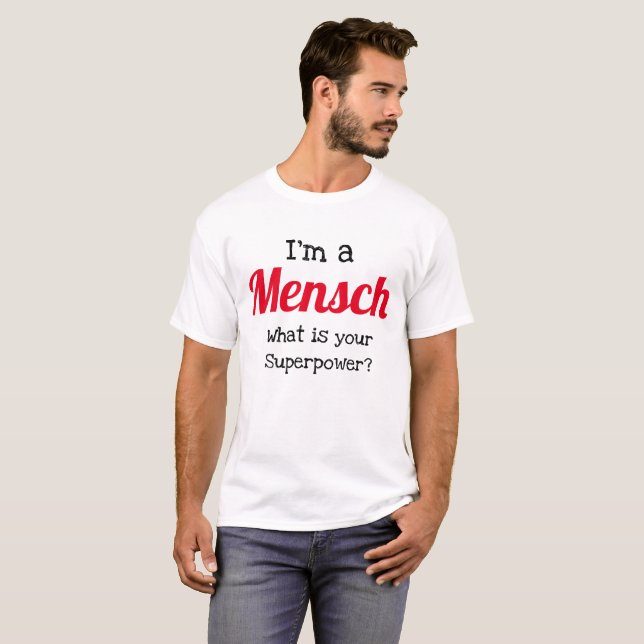 T-shirt Chemise juive - Je suis une superpuissance de mens (Devant entier)