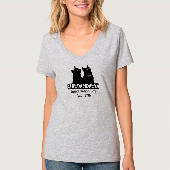 T-shirt Chemise jumelle de jour d'appréciation de chats (Devant)