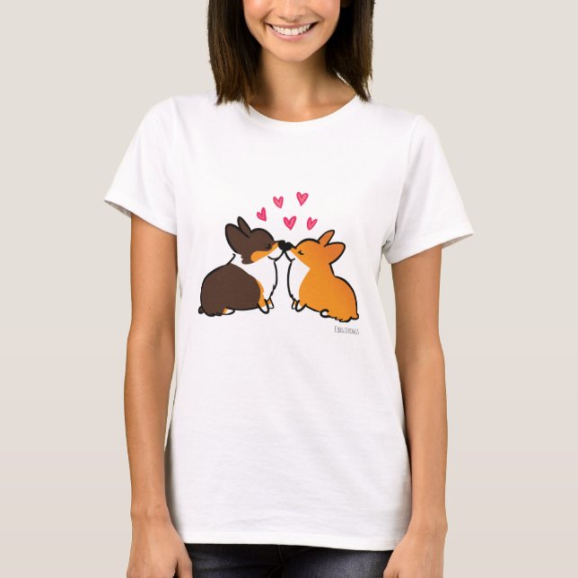 T-shirt Chemise Kissing Corgis (Devant)