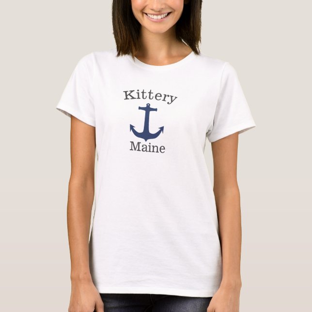 T-shirt Chemise Kittery Maine - Ancre de mer pour femmes (Devant)