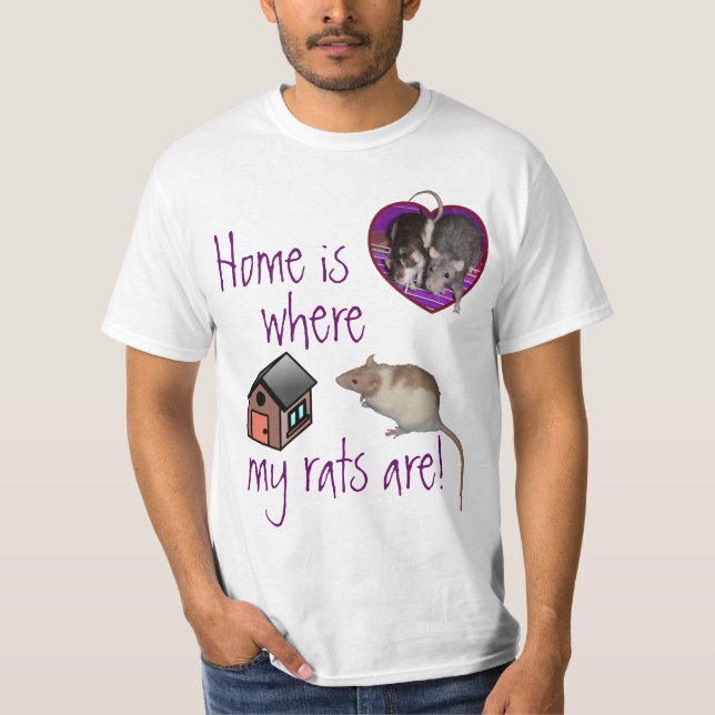 T-shirt Chemise : La maison est où mes rats sont ! (Devant)