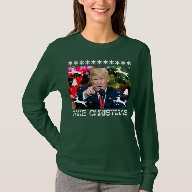 T-shirt Chemise laide de Noël de Donald Trump de faux Noël (Devant)