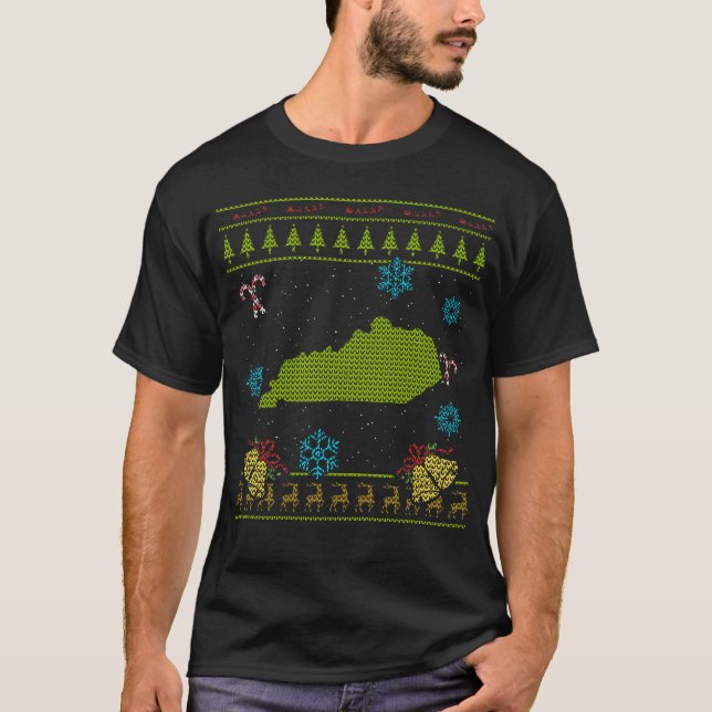 T-shirt Chemise laide de Noël du Kentucky (Devant)