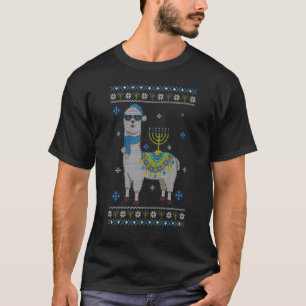 T-shirt Chemise Lama Menorah Hanukkah Joyeux Alpaga Mignon