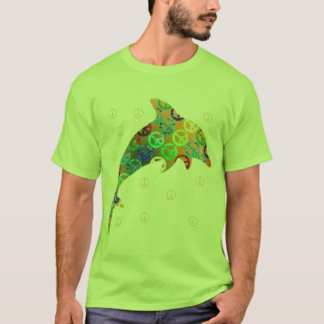 T-shirt Chemise latérale de dimanche un de paix de dauphin (Devant)