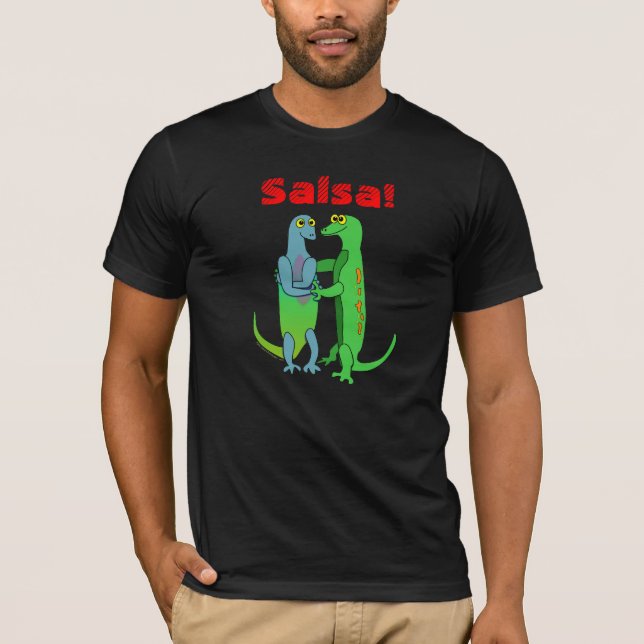 T-shirt Chemise latine de Te de lézards de bande dessinée (Devant)