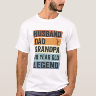 T-shirt Chemise Légende Grand-Père Papa Mari de 89 Ans_1