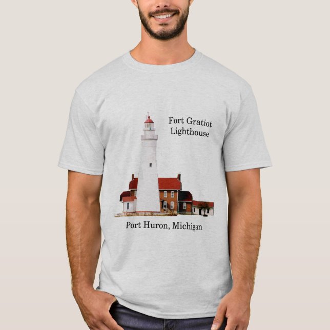 T-shirt Chemise légère du phare de Fort Gratiot (Devant)