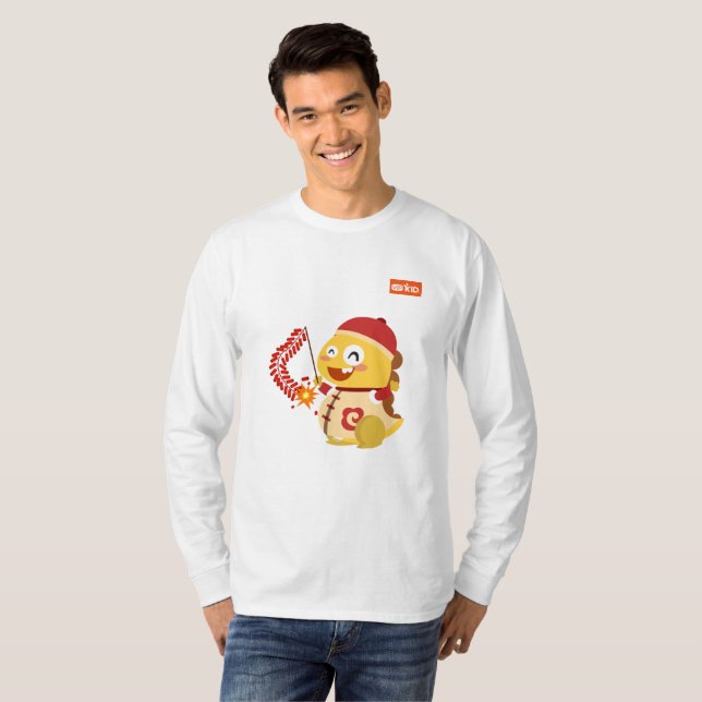 T-shirt Chemise long chinoise de douille de nouvelle année (Devant entier)