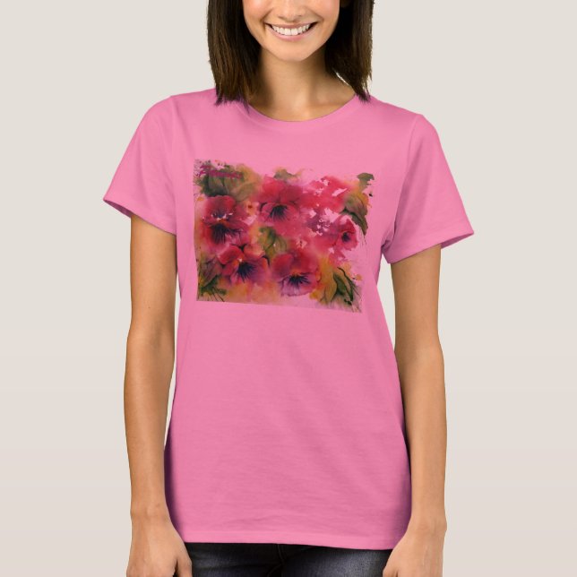 T-shirt Chemise longtemps gainée de pensée (Devant)