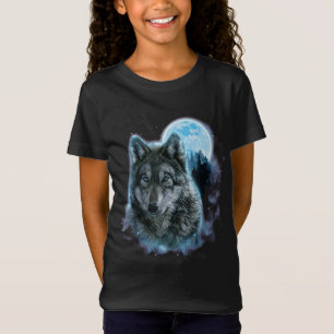 T-Shirt Chemise Loup, Terrain De Chasse Loup Gris, Lune Ic
