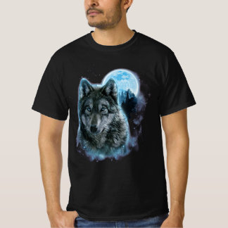 T-shirt Chemise Loup, Terrain De Chasse Loup Gris, Lune Ic