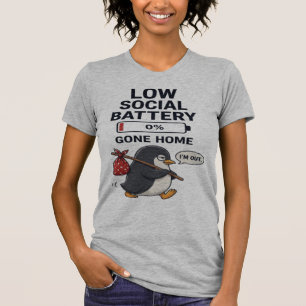 T-shirt  Chemise Low Social Battery 0% Parti À La Maison 