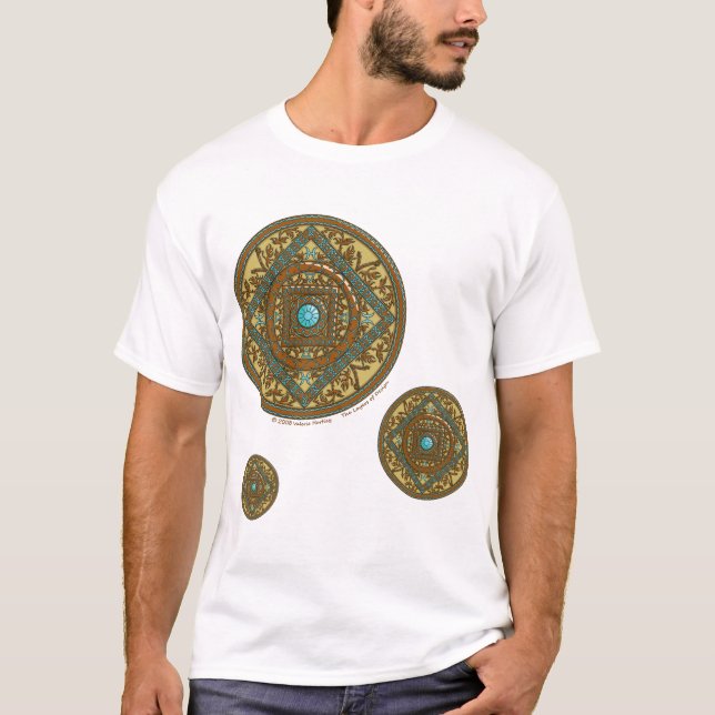 T-shirt Chemise Lumière Homme Pisces Mandala (Devant)