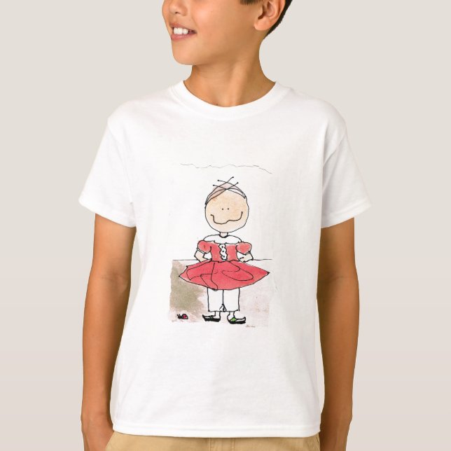T-shirt chemise lunatique de fille (Devant)