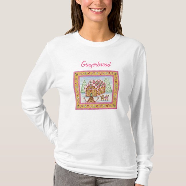 T-shirt Chemise Maison en Pain d'Épice Rose (Devant)