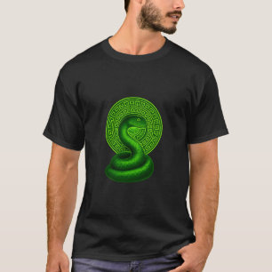 T-shirt Chemise Mandala Serpent Vert Néon
