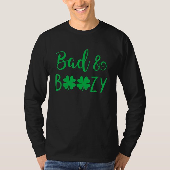 T-shirt Chemise Mauvaise et Boozy Drôle Boire Patrick's Da (Devant)