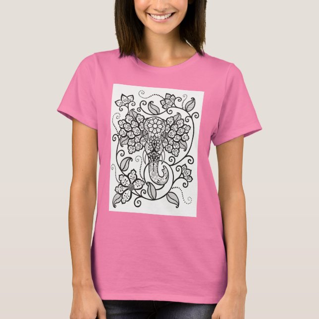 T-shirt Chemise Mehndi Elephant T (Devant)