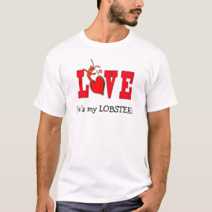 T-shirt Chemise mignonne d'amour d'écrevisses/homard