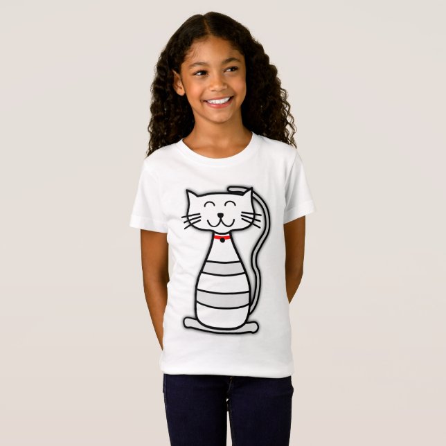 T-Shirt Chemise mignonne de chat (Devant entier)