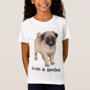 T-Shirt Chemise mignonne et corrompue de carlin de filles