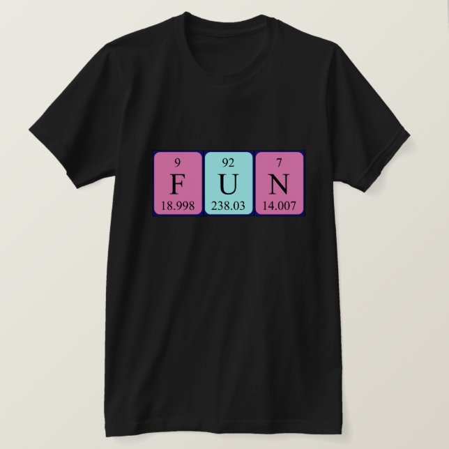 T-shirt Chemise mot de table périodique amusant (Design devant)
