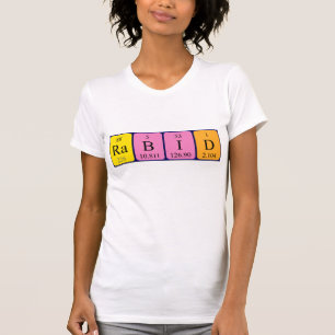 T-shirt Chemise mot de table périodique rabat