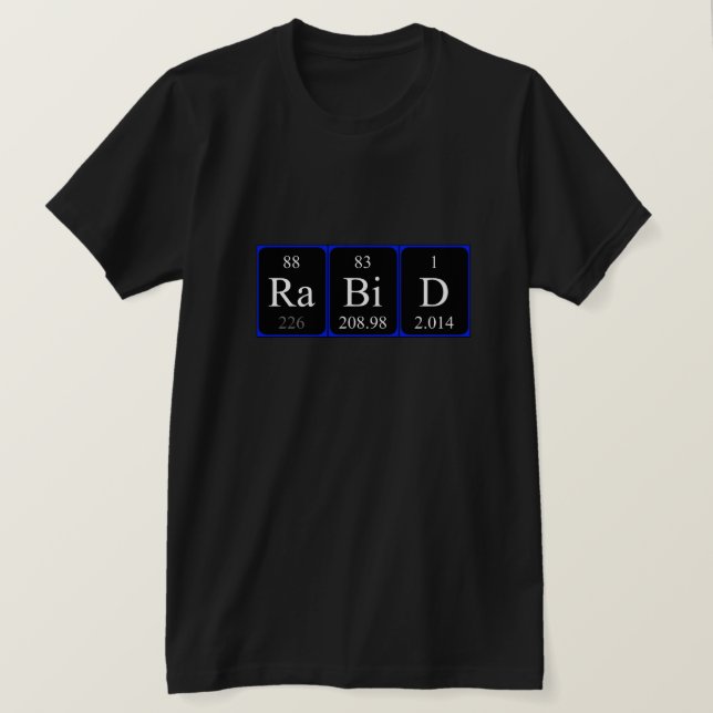 T-shirt Chemise mot de table périodique rabat (Design devant)
