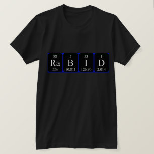 T-shirt Chemise mot de table périodique rabat