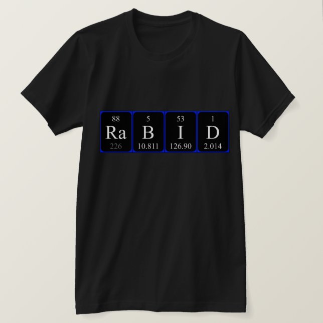 T-shirt Chemise mot de table périodique rabat (Design devant)