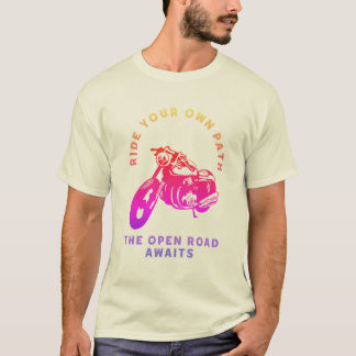 T-shirt Chemise moto "Ride Your Own Path" sur route ouvert