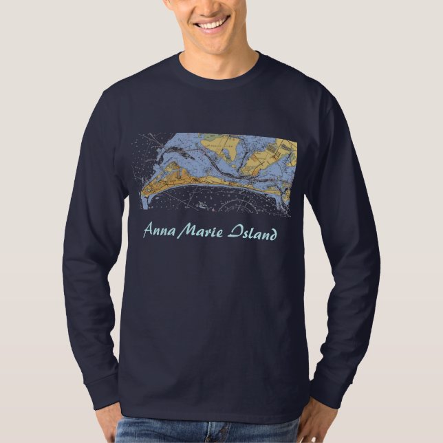 T-shirt Chemise nautique de diagramme de la Floride d'île (Devant)