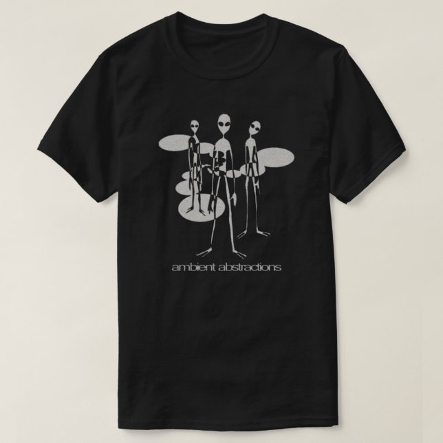 T-shirt Chemise noire d'aliens ambiants d'abstractions (Design devant)