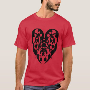 T-shirt Chemise noire de coeur