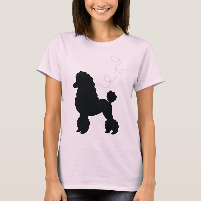 T-shirt Chemise noire de jupe de caniche (Devant)
