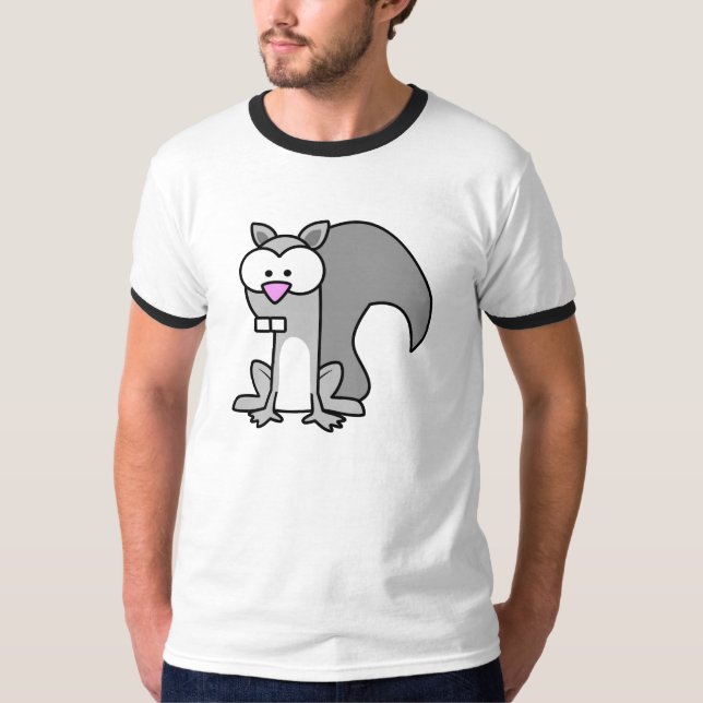 T-shirt Chemise noire d'écureuil de douille (Devant)