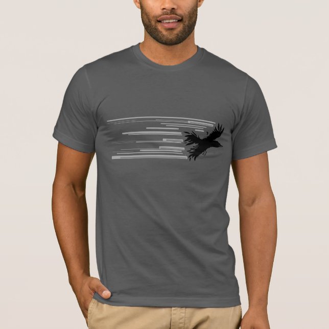 T-shirt Chemise noire d'oiseau (Devant)