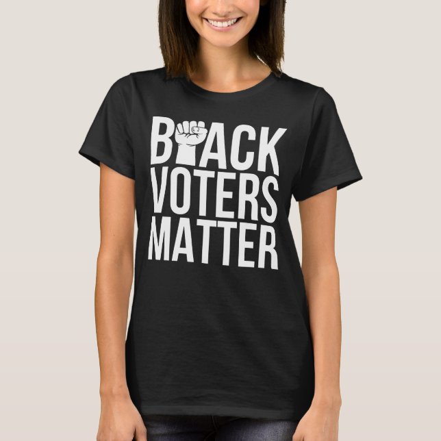 T-shirt Chemise noire en matière électorale, Chemise noire (Devant)
