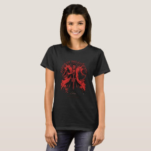 T-shirt Chemise noire graphique rouge Rider of Bad Faith