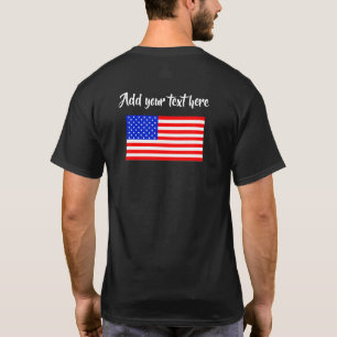 T-shirt Chemise noire personnalisable du drapeau américain