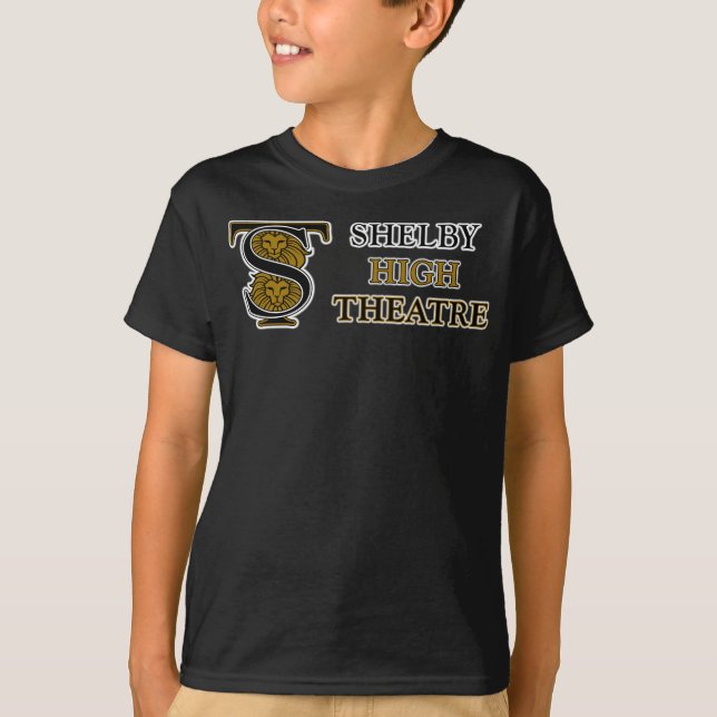 T-shirt Chemise noire pour enfants avec logo SHSH Theatre (Devant)