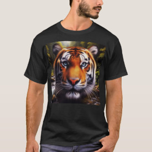 T-shirt Chemise noire pour hommes Fierce Tiger