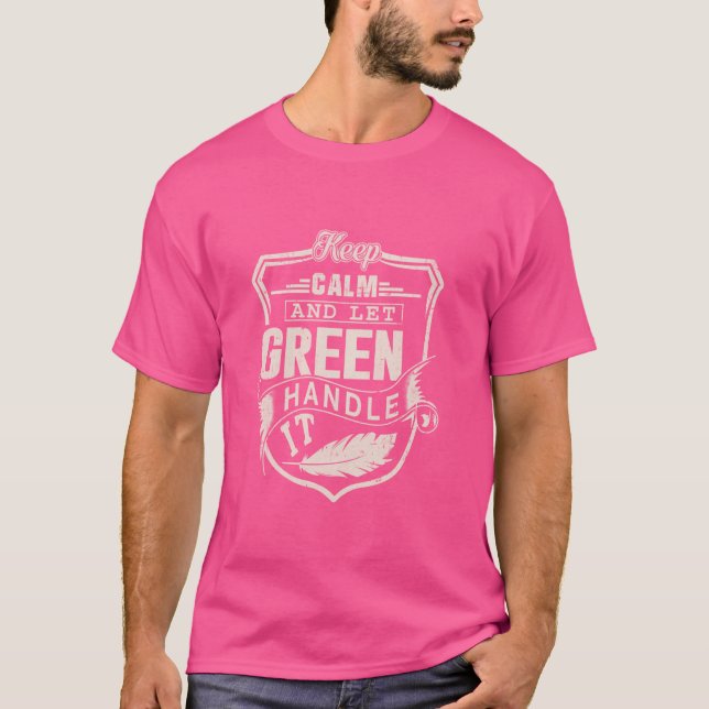 T-shirt Chemise Nom de famille vert Nom vert Anniversaire (Devant)
