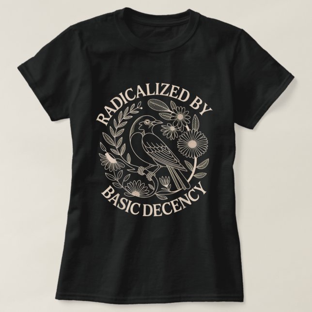 T-shirt Chemise Oiseau Radicalisé Par La Décence De Base (Design devant)