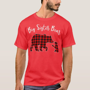 T-shirt Chemise Ours Grande Soeur, Buffalo Rouge Plaid Big