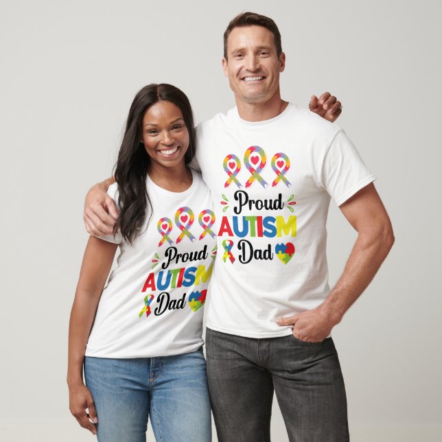 T-shirt Chemise papa Autisme Fière (Unisexe)